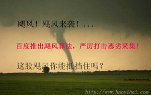 百度推出颶風算法，嚴厲打擊惡劣采集!這股颶風你能抵擋住嗎？
